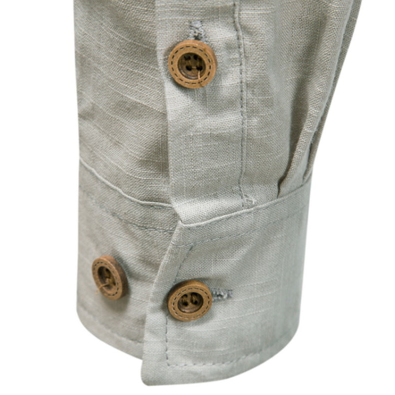 Heren overhemd met staander in effen kleur 65064408X