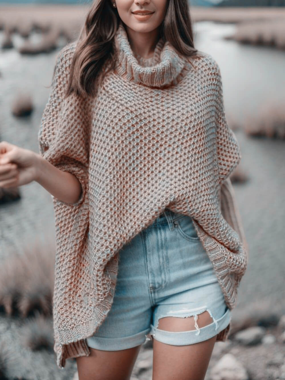 Oranji ® | Dolman | Solide trui met coltrui