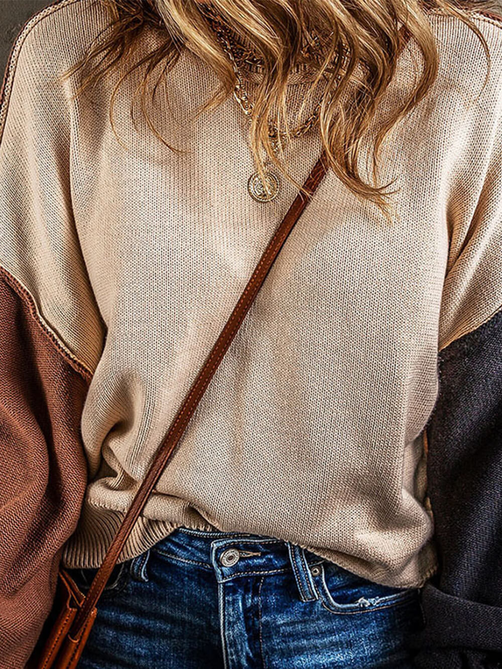 Oranji ® | Sides | Sweatshirt met contrasterende kleur