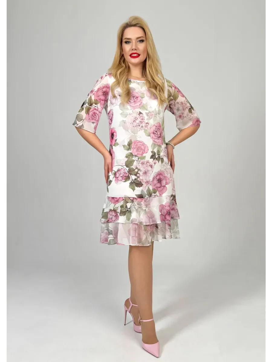 Samanta | Luchtige zomerjurk met ronde hals en korte mouwen