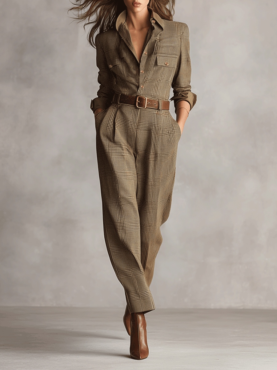 Celia | Mono met Ruitpatroon en Verfijnde Details