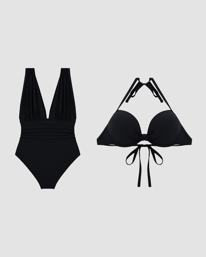 Oranji ® | Luxe Shaping Badpak met Diepe V-Hals en Halterband