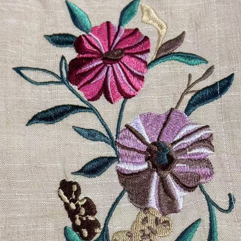 Heren Losse Overhemd met Linnen Borduurwerk en Lange Mouwen 13095416M