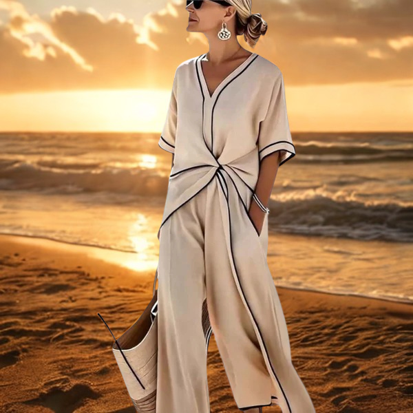 Joanna – Elegante Jumpsuit met Contrast Bies