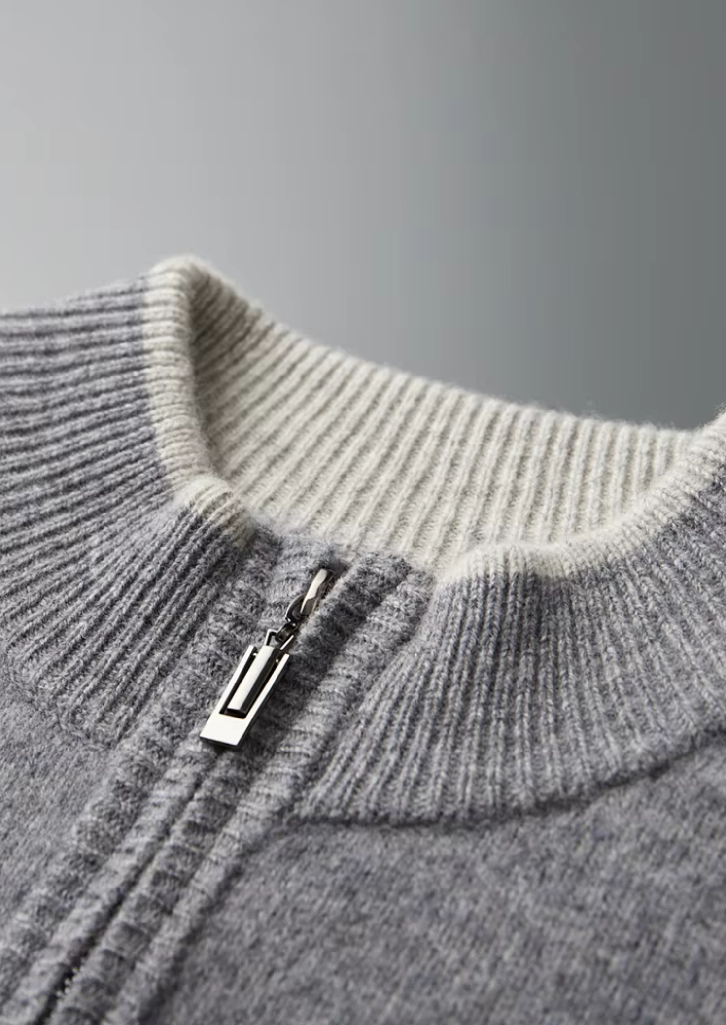 MERINO ZIP KARDIGAN IN TWEE KLEUREN