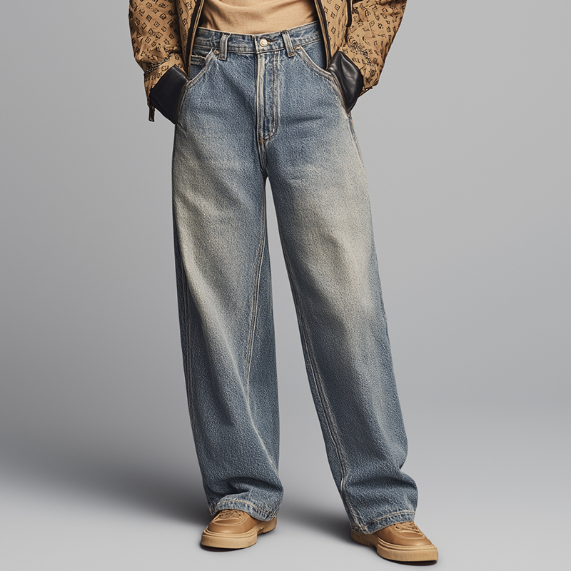 Heren Vintage Gewassen Spijkerbroek Recht MTA2935H2P