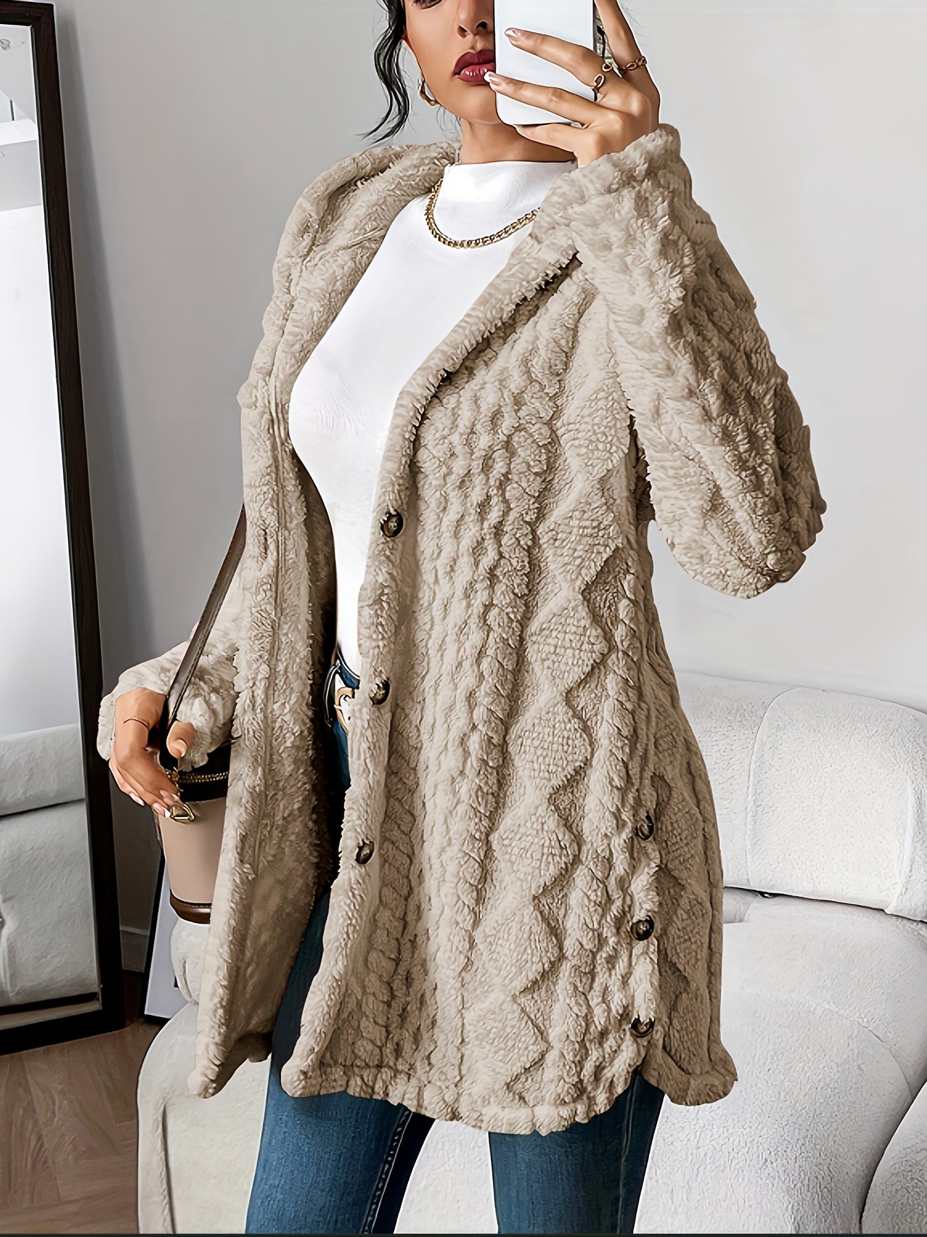 Velora | Zachte Pluche Hoodie Cardigan