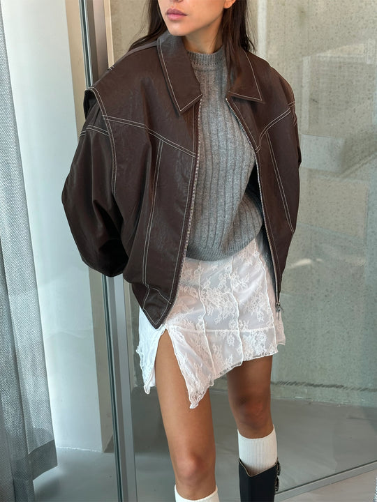 Oranji ® | Rosie | Leren Bomber Jas