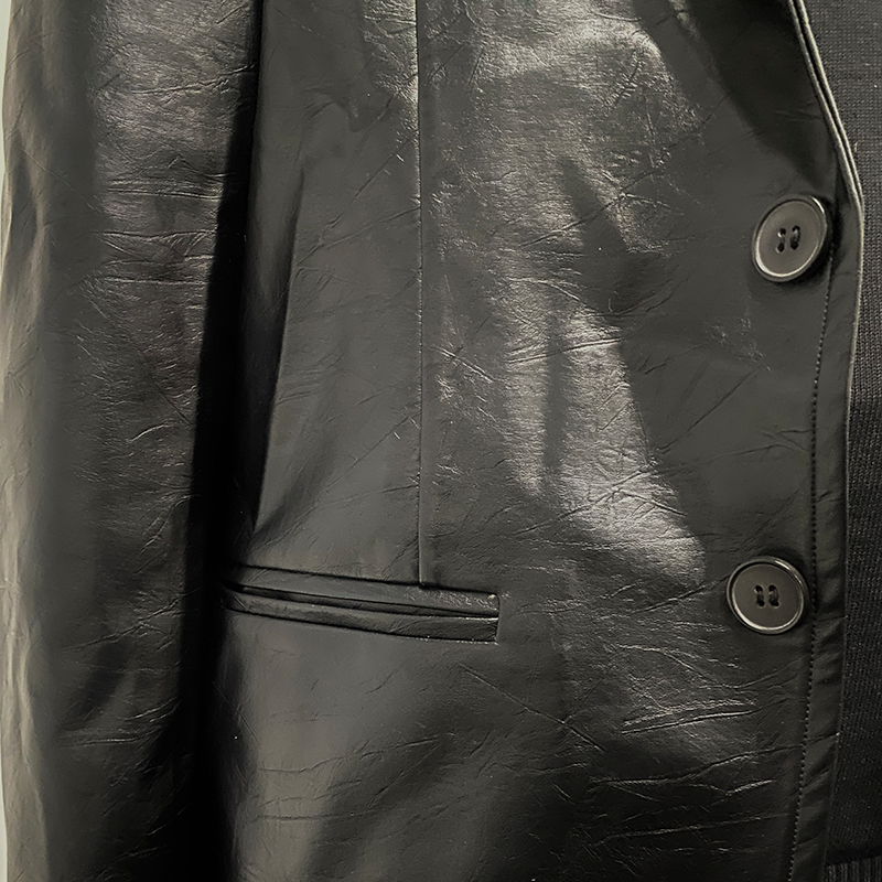 Heren Klassieke Vintage Slim Fit Leren Blazer 31535680K