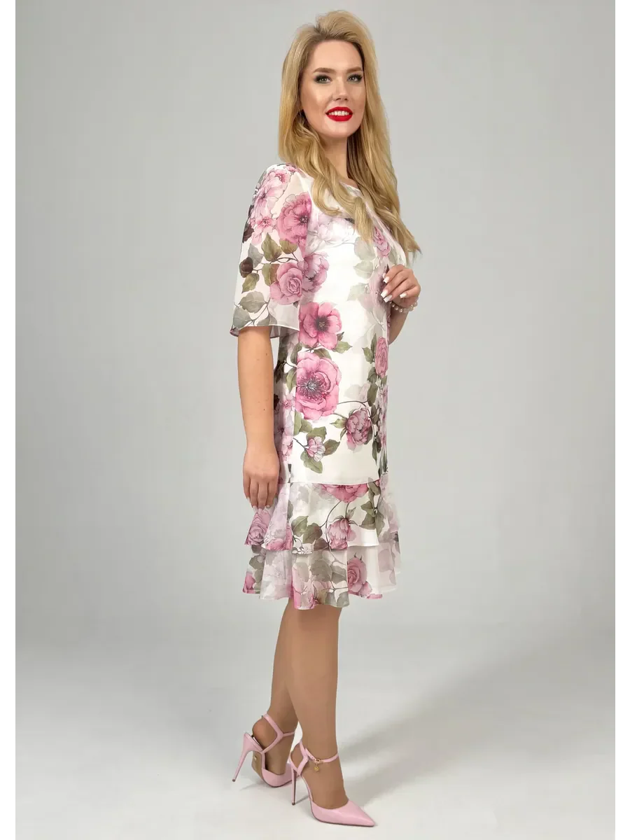 Samanta | Luchtige zomerjurk met ronde hals en korte mouwen