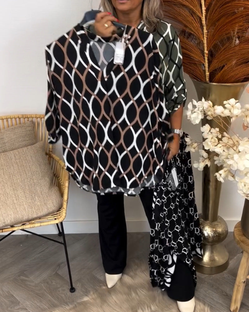 Martyna | Blouse met lange mouwen en een elegant patroon