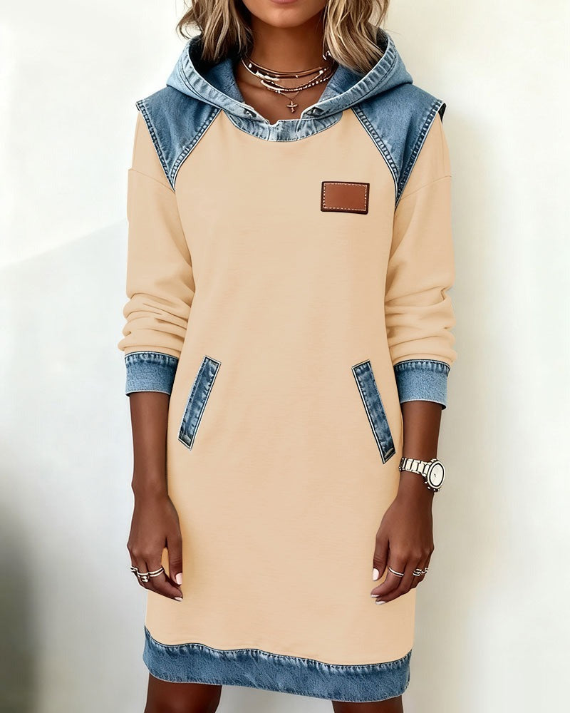 Mila – Denim-Inspired Hoodie Jurk