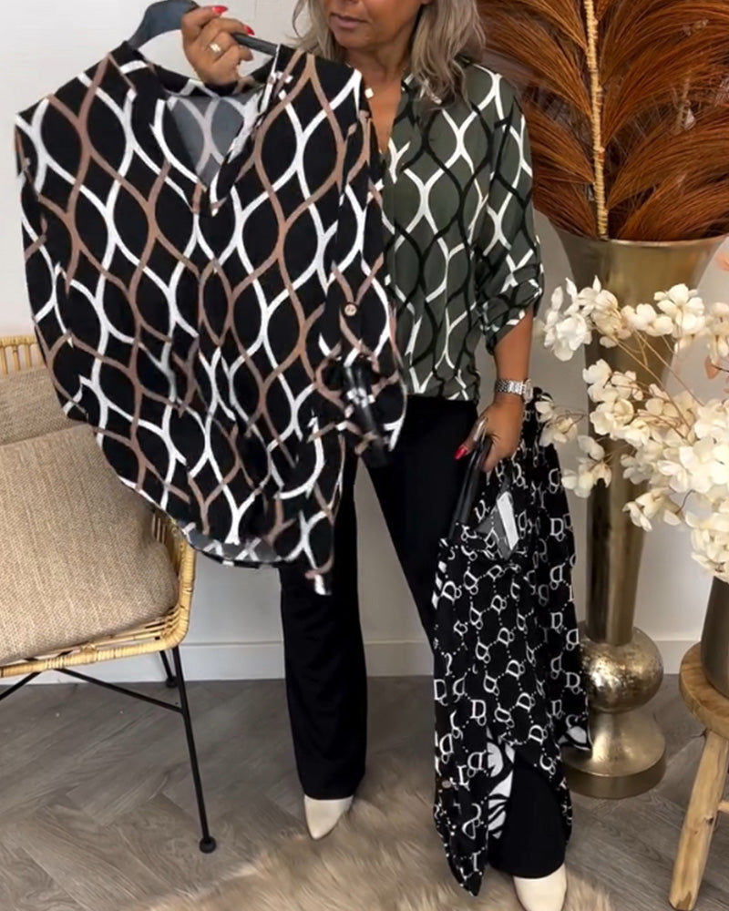 Martyna | Blouse met lange mouwen en een elegant patroon