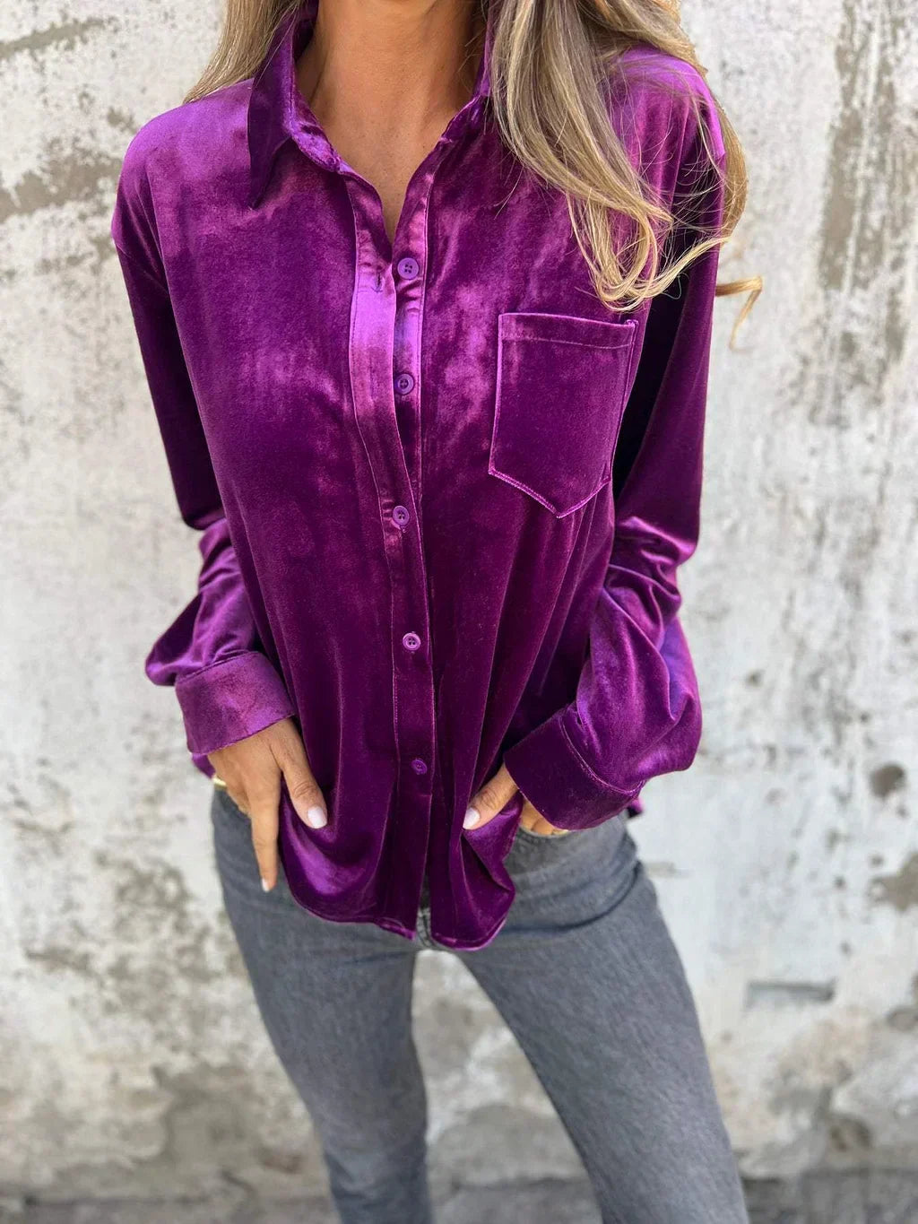 Marianne | Fluwelen Blouse
