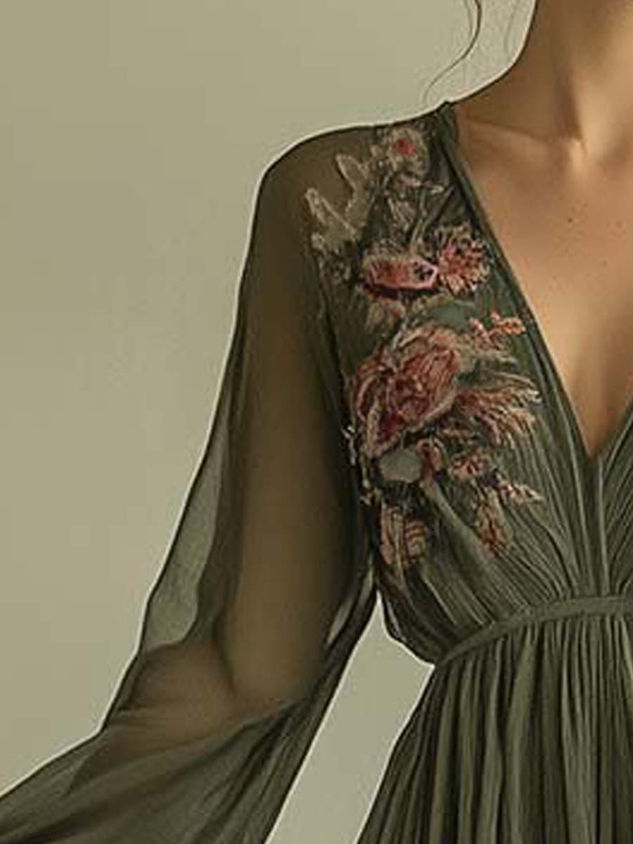 Maria - Elegante Maxi Jurk met Bloemen