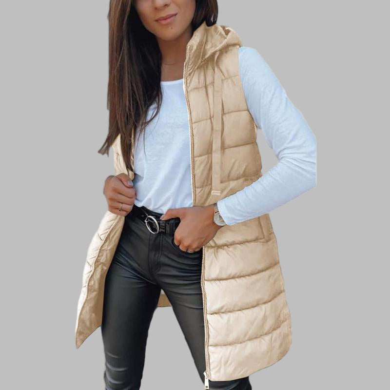 RAIN™ - Casual Mouwloos Vest met Capuchon Lange Dons