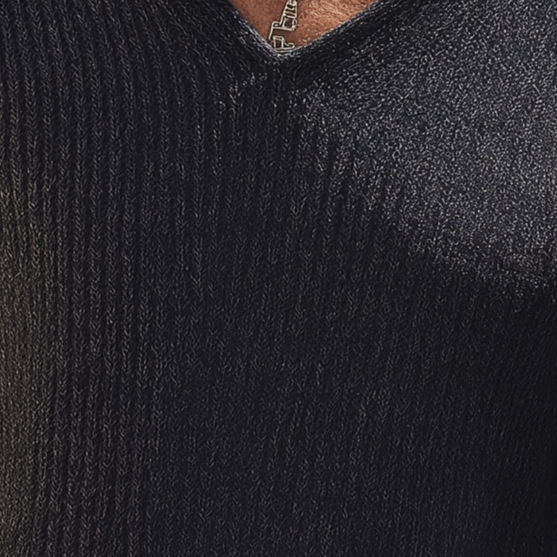 Heren vintage trui met ruwe afwerking in gemêleerde kleur MTA1367H6P