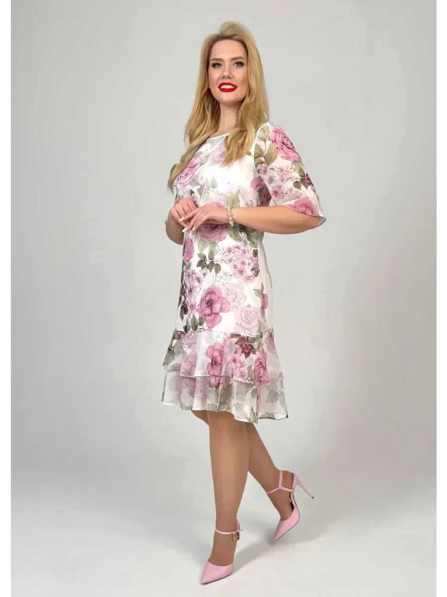 Samanta | Luchtige zomerjurk met ronde hals en korte mouwen