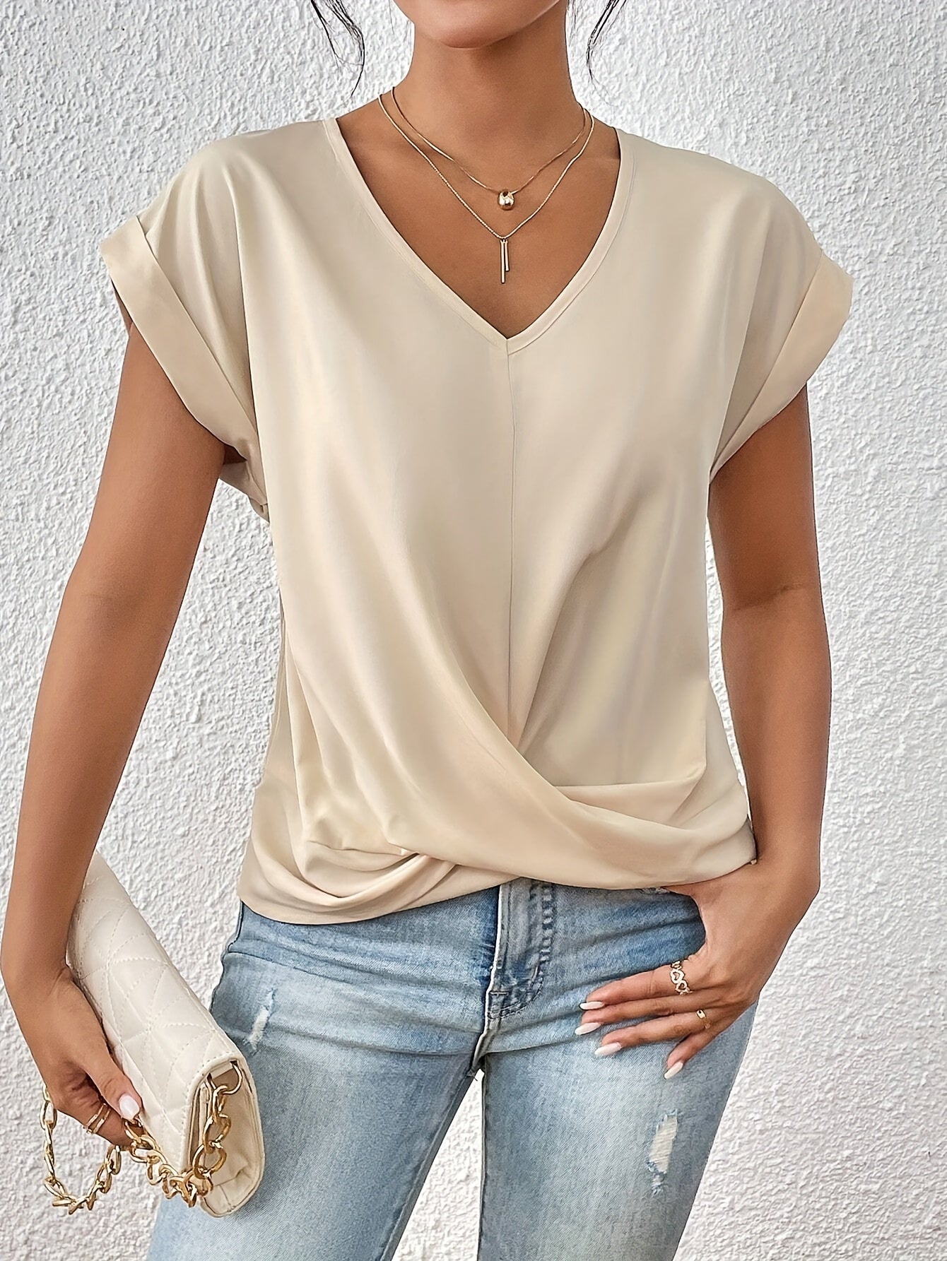 Oranji ® | Ziva | Casual T-shirt met V-hals