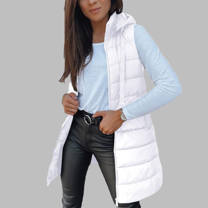 RAIN™ - Casual Mouwloos Vest met Capuchon Lange Dons