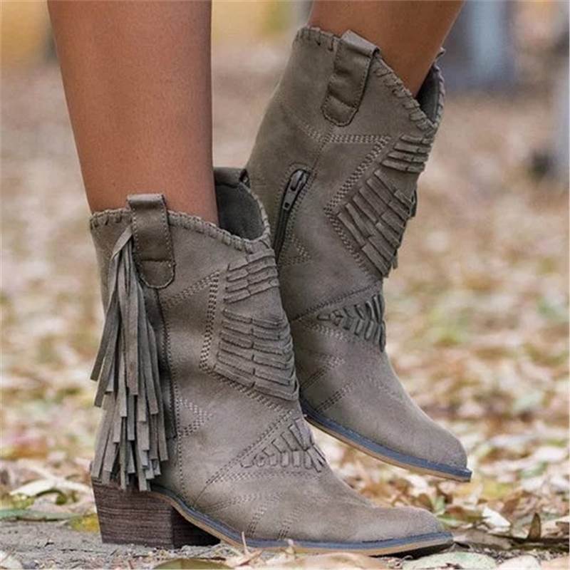 Cora – Boho Enkellaarsjes met Franje