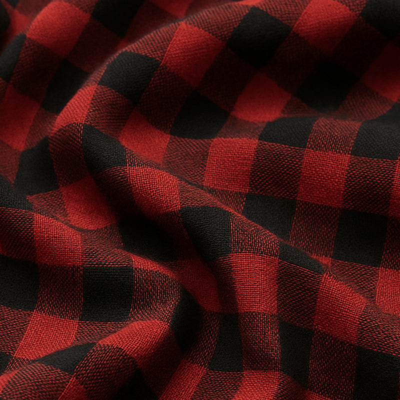 Heren zomer retro geruite shirt in rood-zwart met knopen en korte mouwen MTA2678E3U