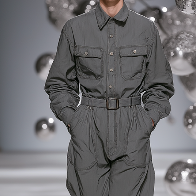 Heren Retro Casual Katoenen Losse Werkoverall MTA0466H1TO