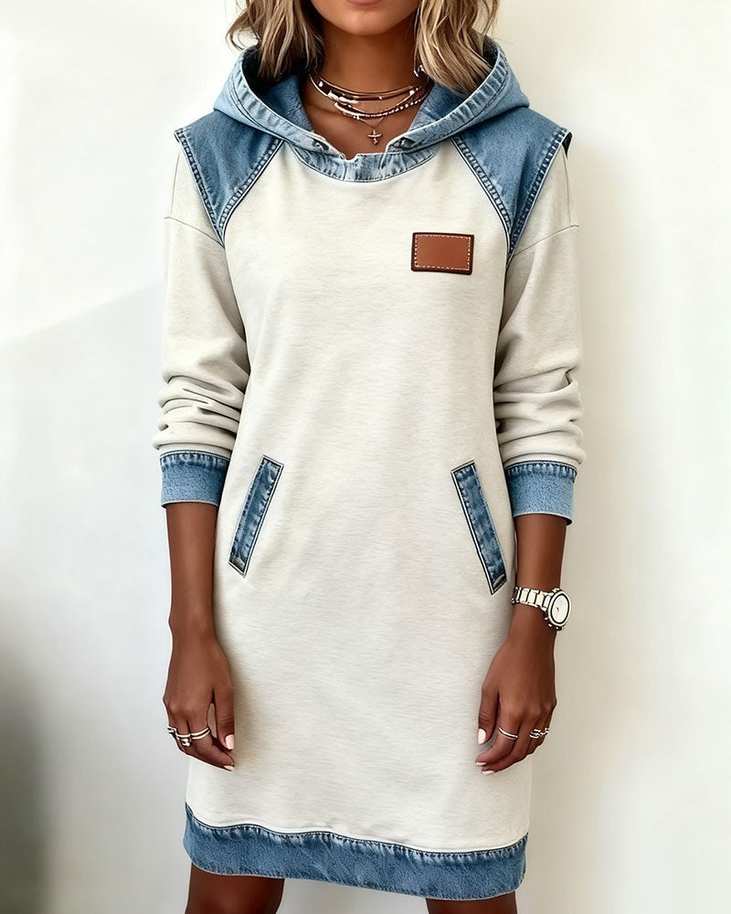 Mila – Denim-Inspired Hoodie Jurk