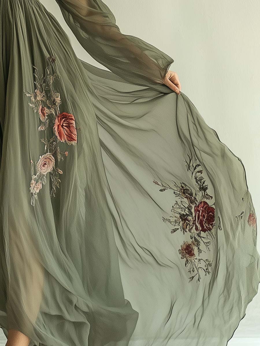 Oranji® | Elegante Maxi-jurk met Bloemenprint
