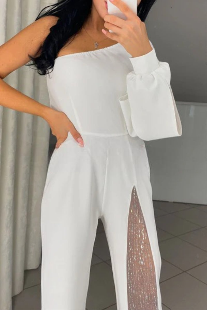 Adriana - Klassieke jumpsuit met transparantie