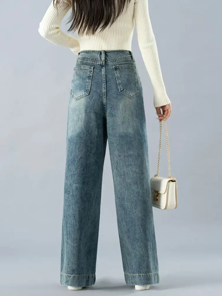 Oranji ® | Hoge Taille Wijde Jeans