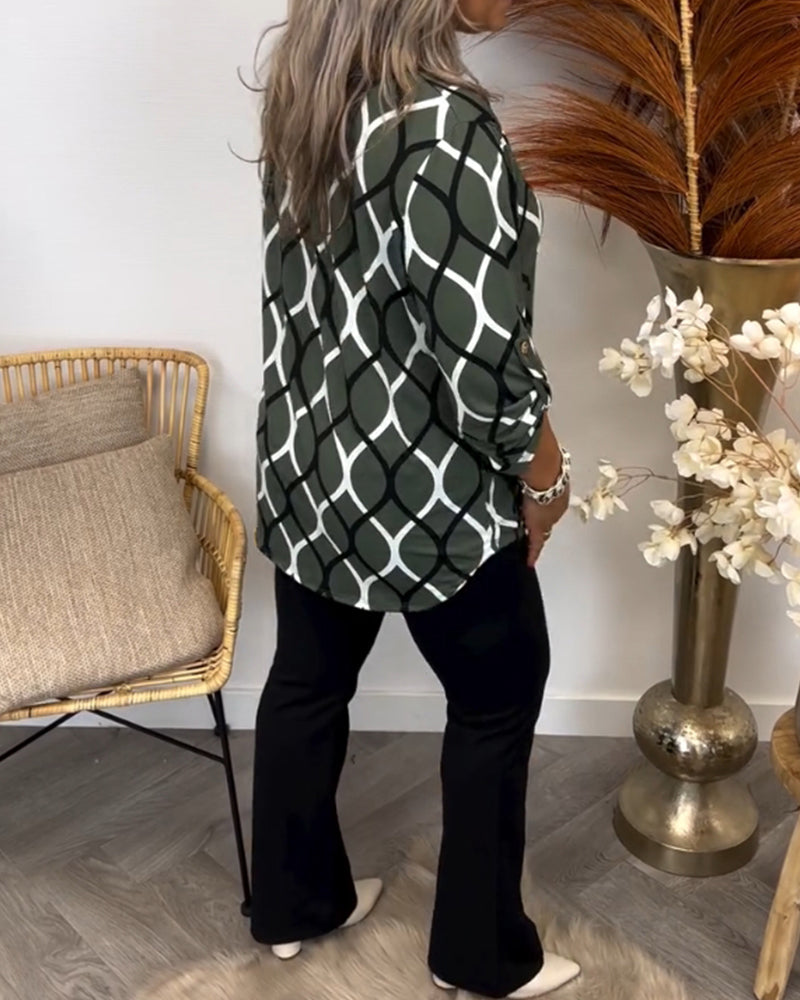 Martyna | Blouse met lange mouwen en een elegant patroon