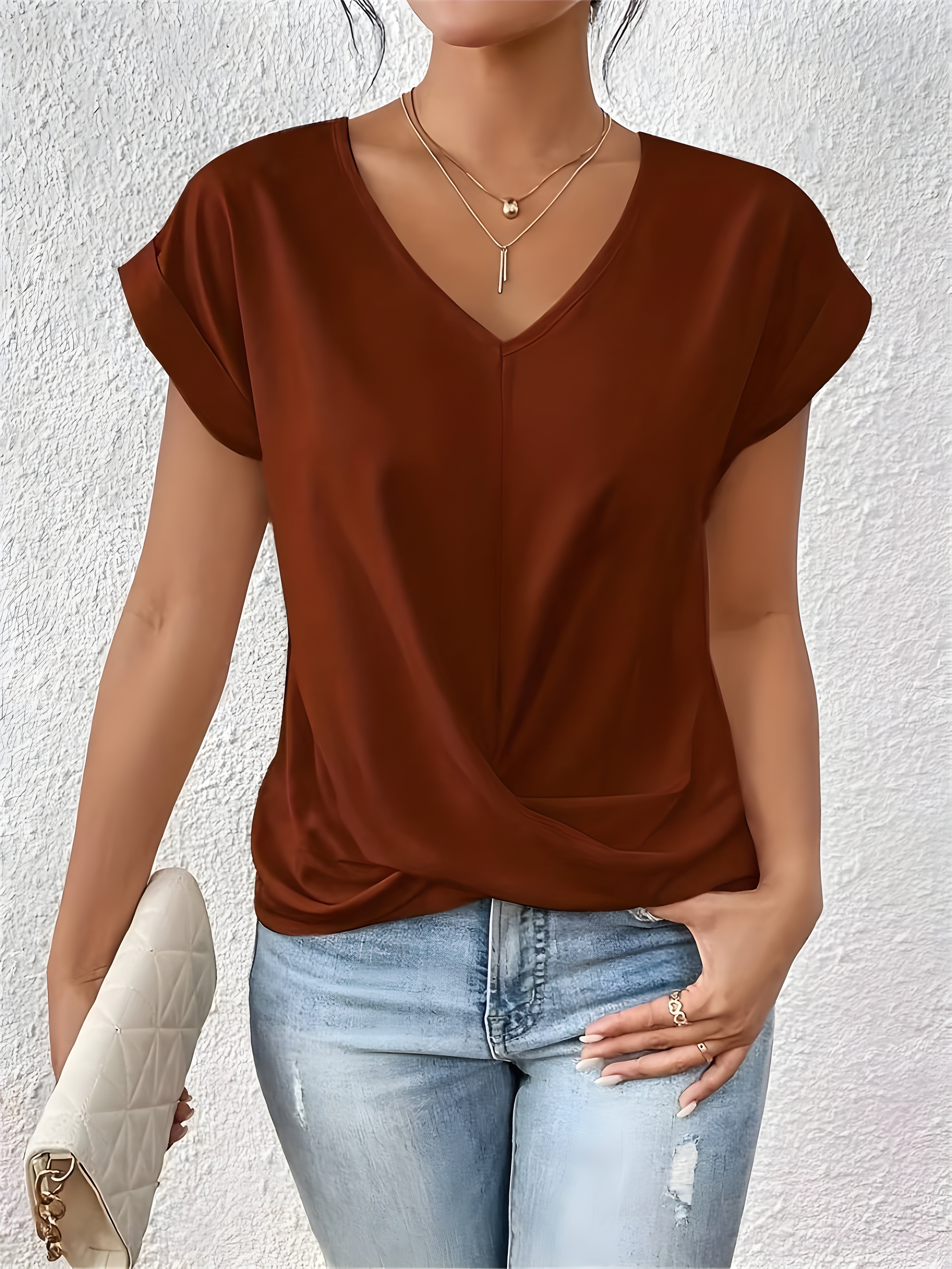 Oranji ® | Ziva | Casual T-shirt met V-hals