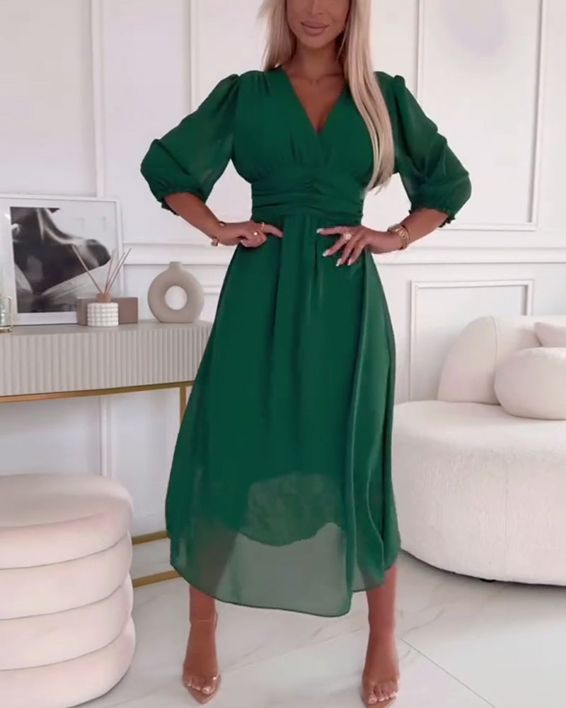 Ewa | Lichte jurk van zijden chiffon