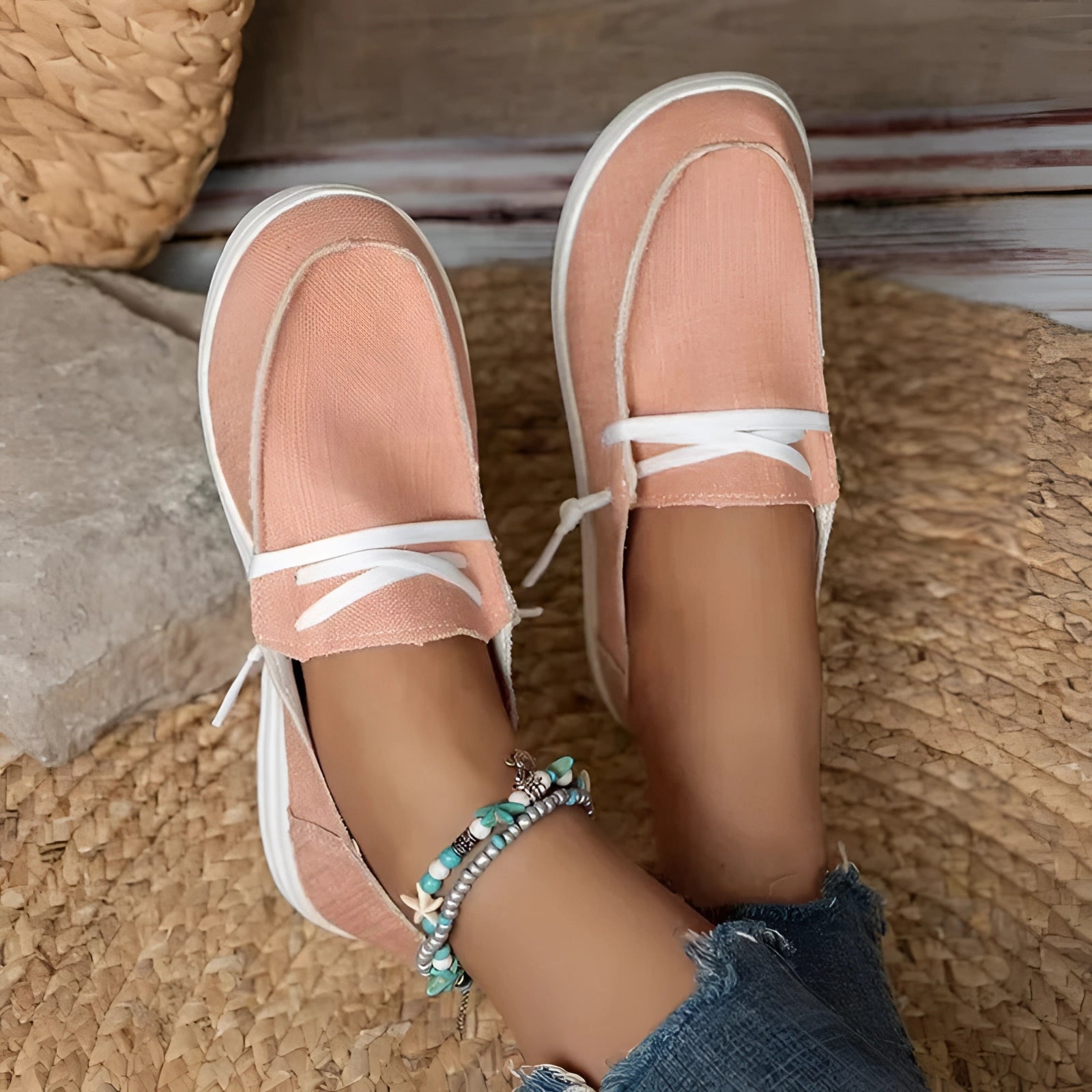 Milieuvriendelijke Beige Linnen Sneakers voor Dames - Ademend Casual Schoeisel