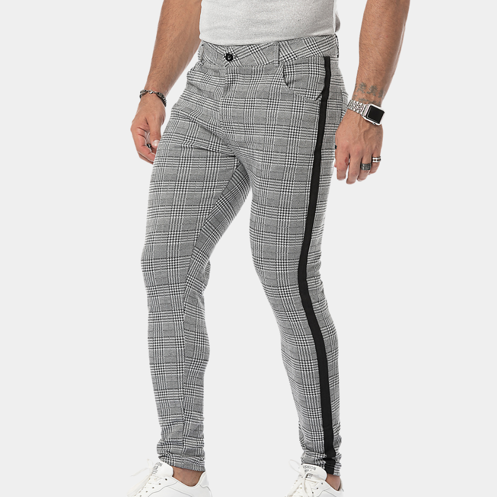 Oranji ® | Heren Geruite Slim Fit Broek