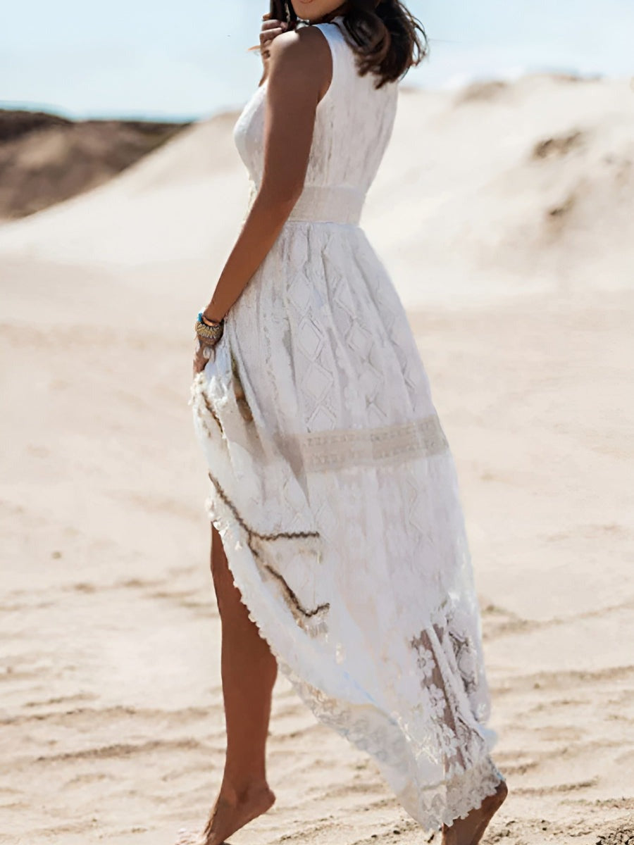 Ewelina | Romantische kanten maxi-jurk voor zonnige uitjes