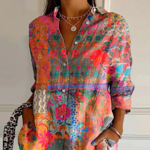 Dakota | Bloemenprint Blouse in Vintage Stijl