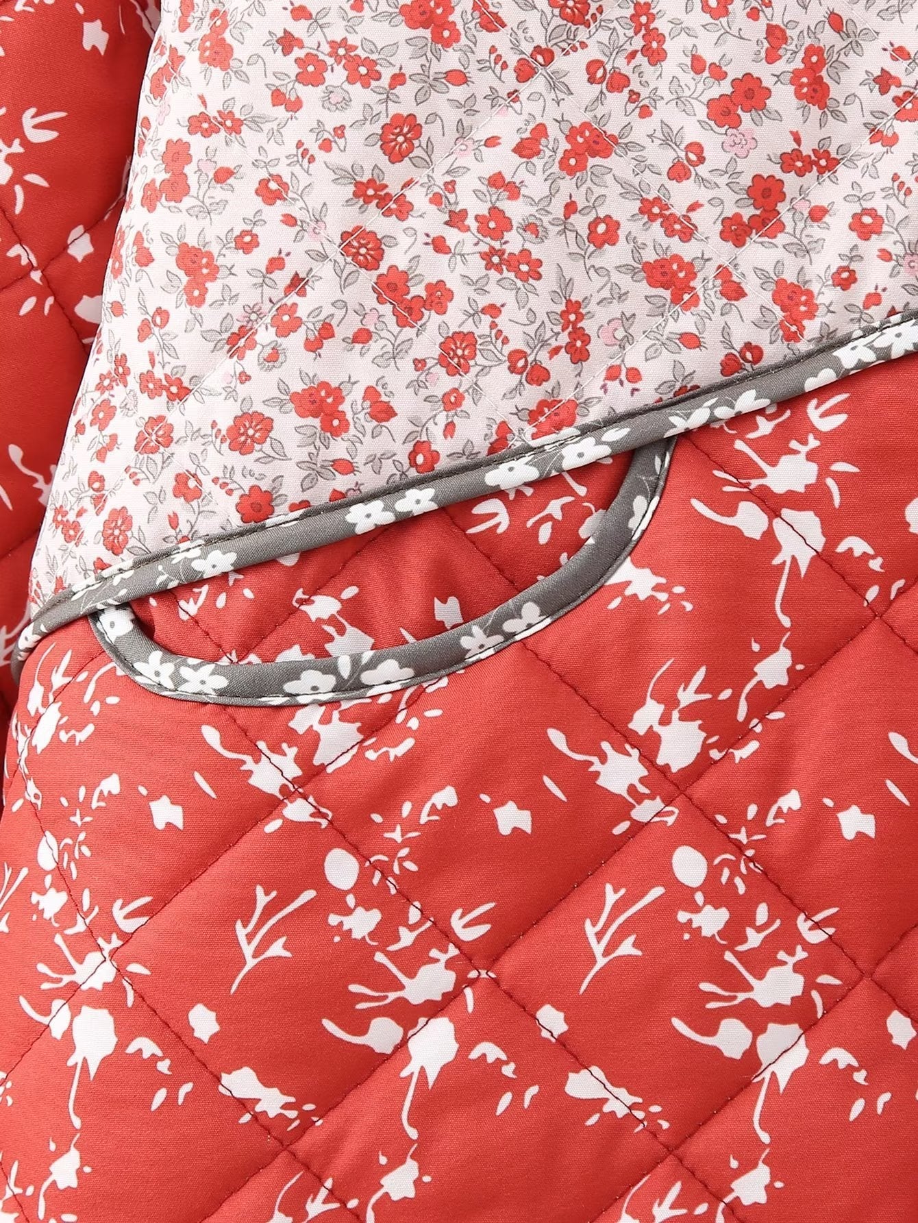 Oranji ® | vGewatteerd jack met bloemenprint, kleurcontrast in etnische stijl