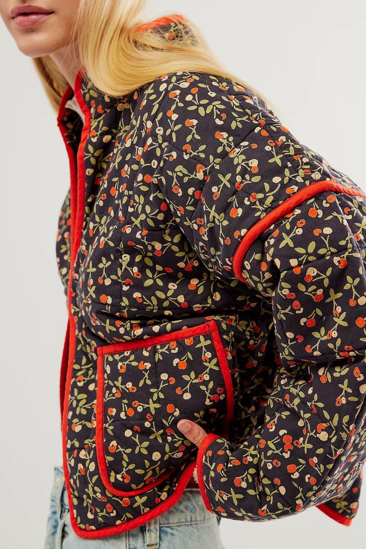 Oranji ® | Katoenen bloemenprint jack