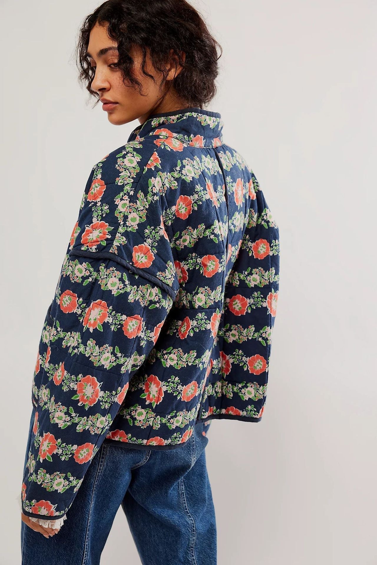 Oranji ® | Katoenen bloemenprint jack