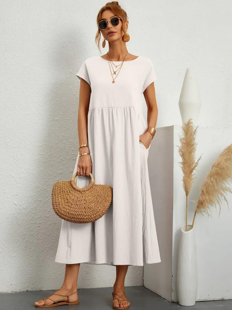 Marcia | Luchtige jurk van premium stof in Floating-stijl