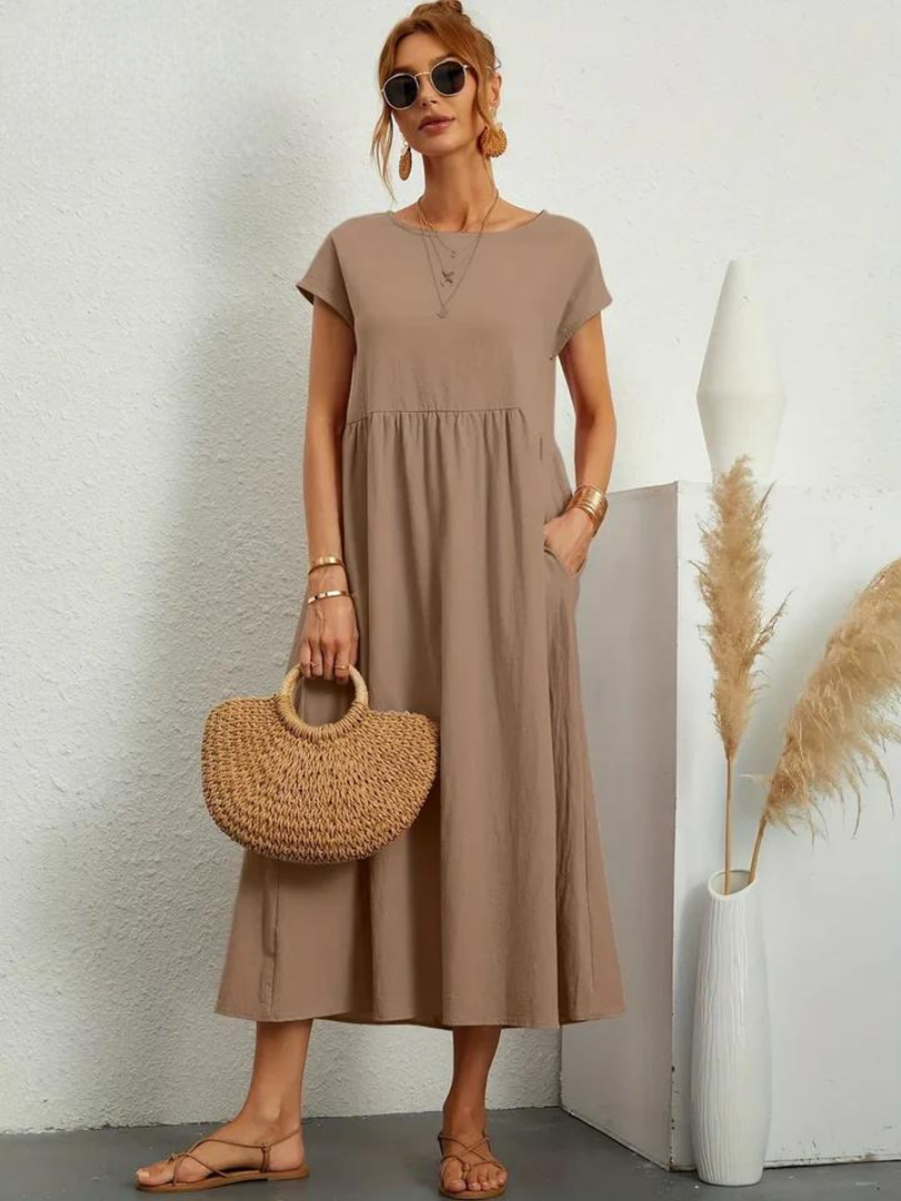 Marcia | Luchtige jurk van premium stof in Floating-stijl