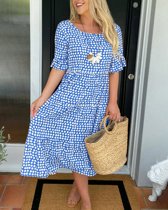 Gitte – Retro Midi Jurk in Vintage Stijl