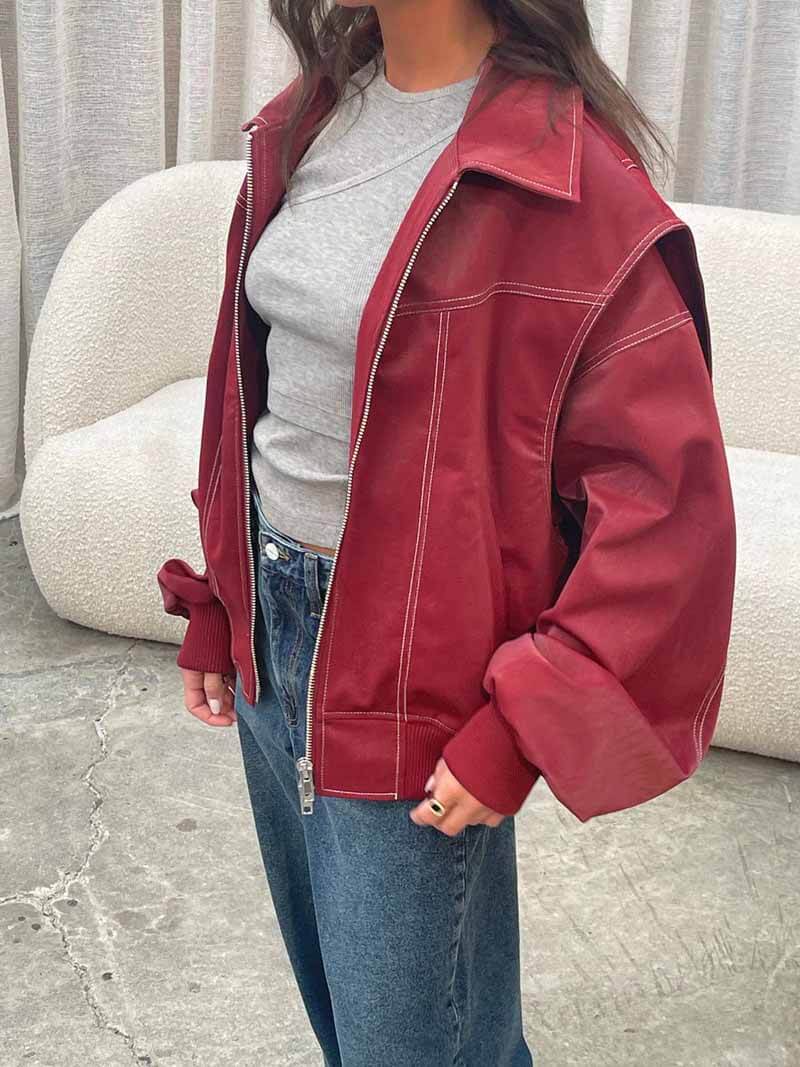 Oranji ® | Rosie | Leren Bomber Jas