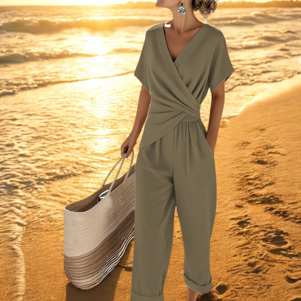 Emilia - Drapé Jumpsuit Elegantie