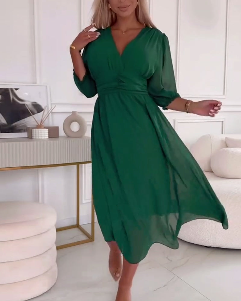 Ewa | Lichte jurk van zijden chiffon