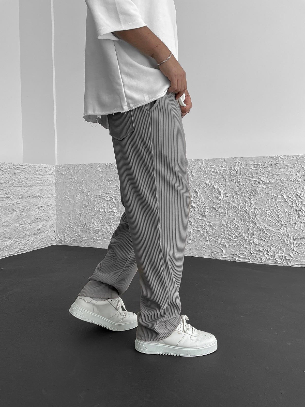 Oranji ® | Ribbed Relaxed Fit Trousers