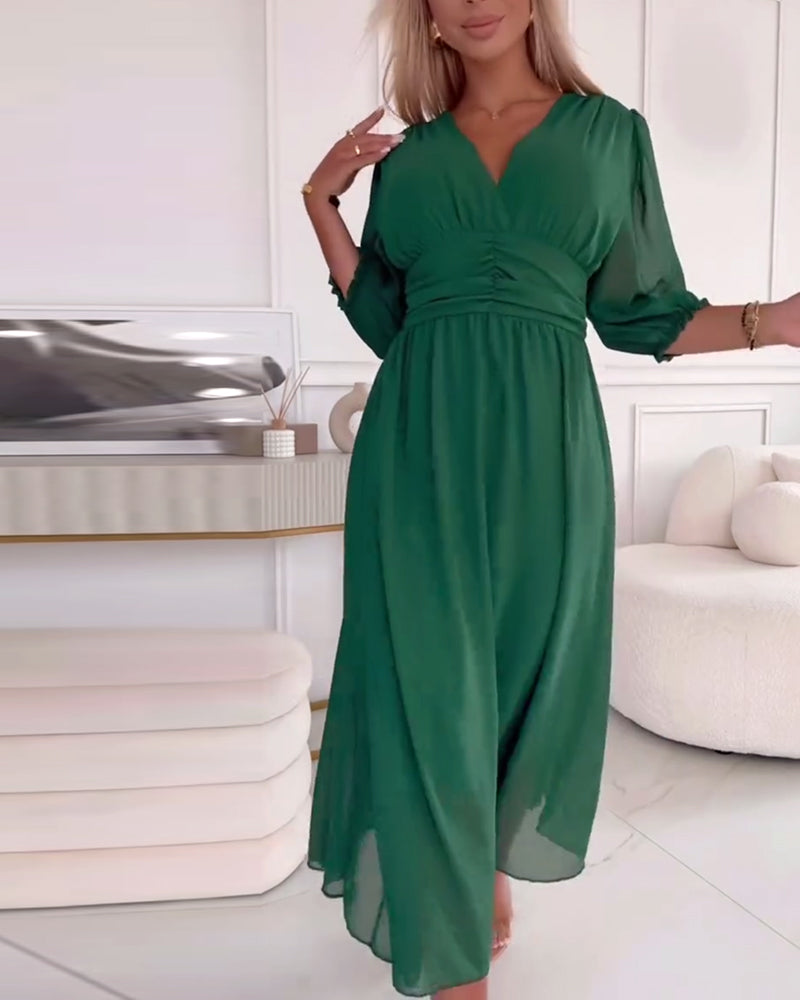 Ewa | Lichte jurk van zijden chiffon