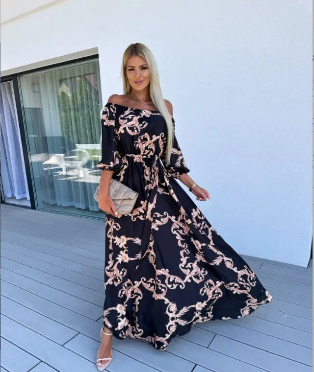 Karolina | Coastal Bloom Maxi-jurk